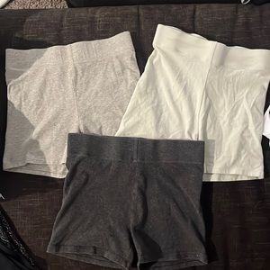 3 pairs of short biker shorts